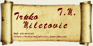 Trpko Miletović vizit kartica